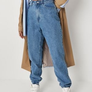 Missguided PETITE Blue Riot High Waisted Jogger Mom Jeans